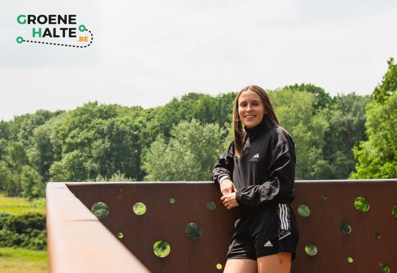 Marie op uitkijkplatform in de Wolfsputten